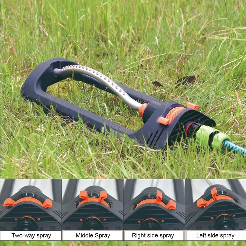 Lawn Oscillating Sprinkler with 19 Nozzles and 4 Spray Settings - Covers 279-418m²