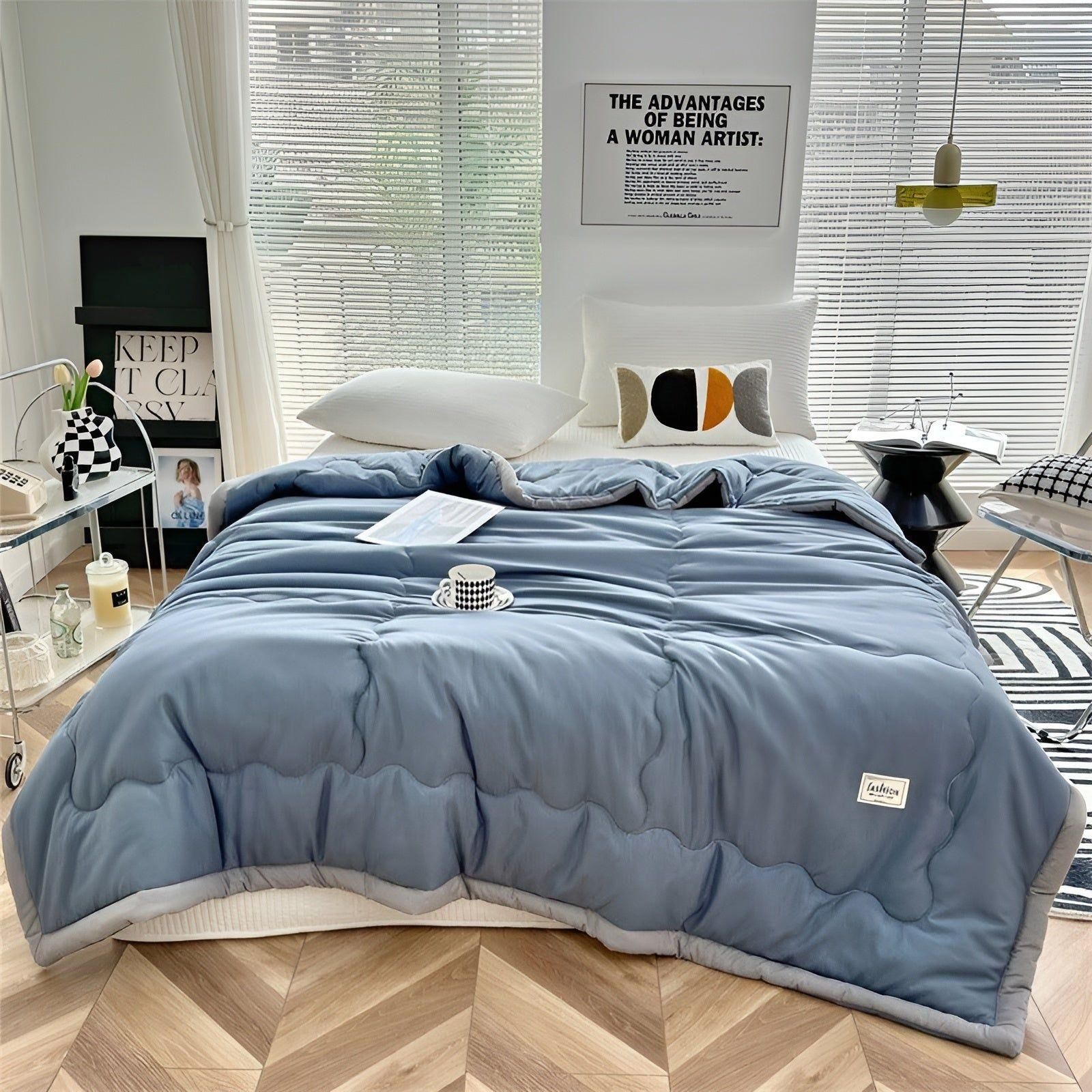 Cooling Fiber Summer Comforter - Lightweight Duvet for Breathable Sleep
