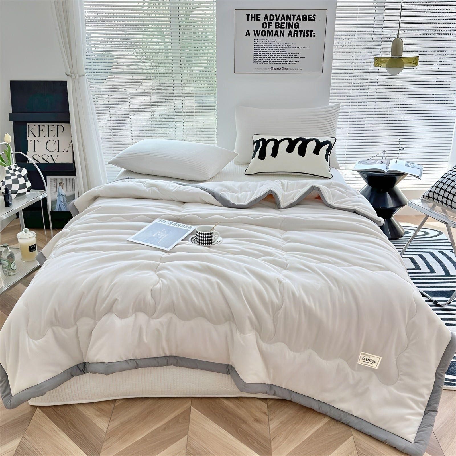 Cooling Fiber Summer Comforter - Lightweight Duvet for Breathable Sleep