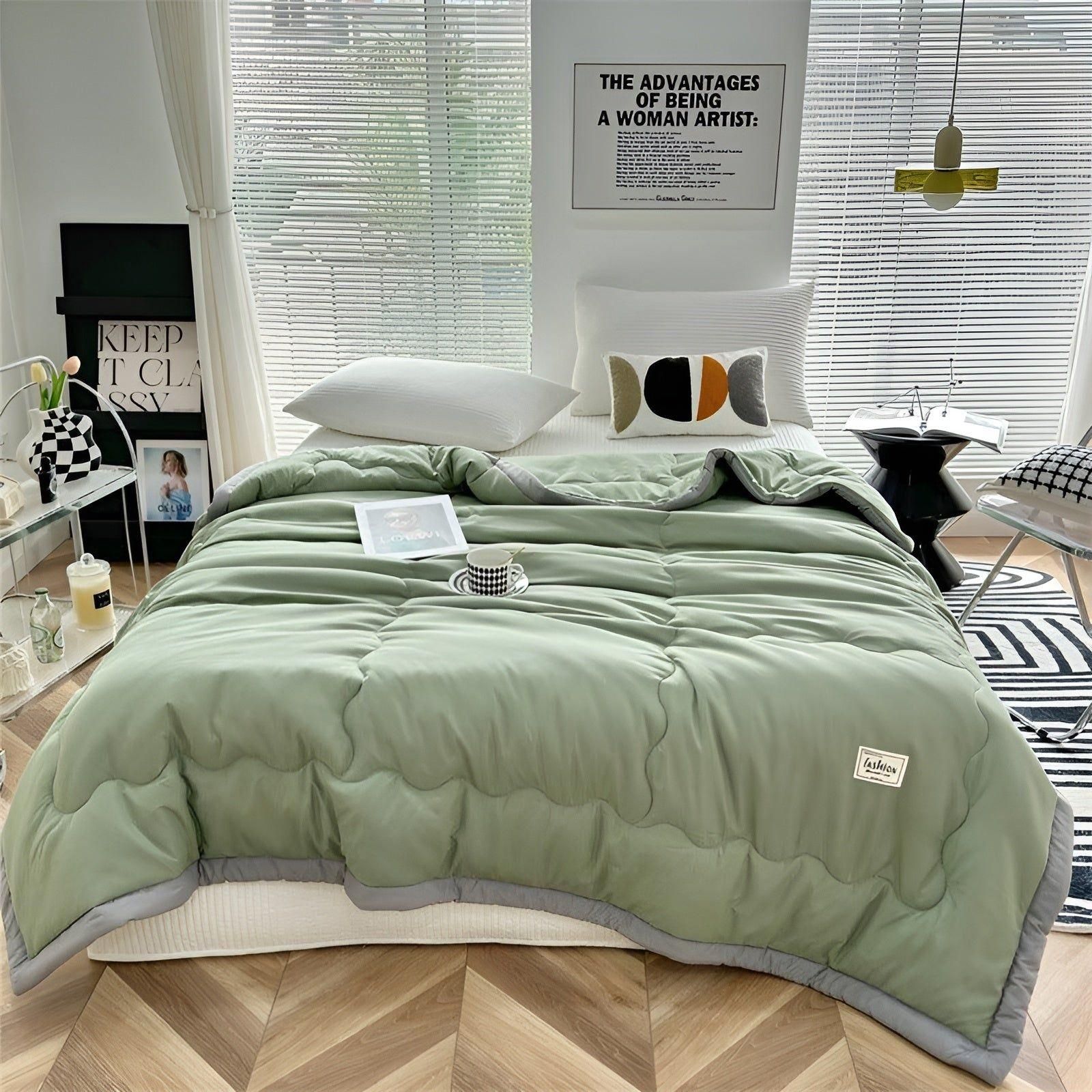 Cooling Fiber Summer Comforter - Lightweight Duvet for Breathable Sleep