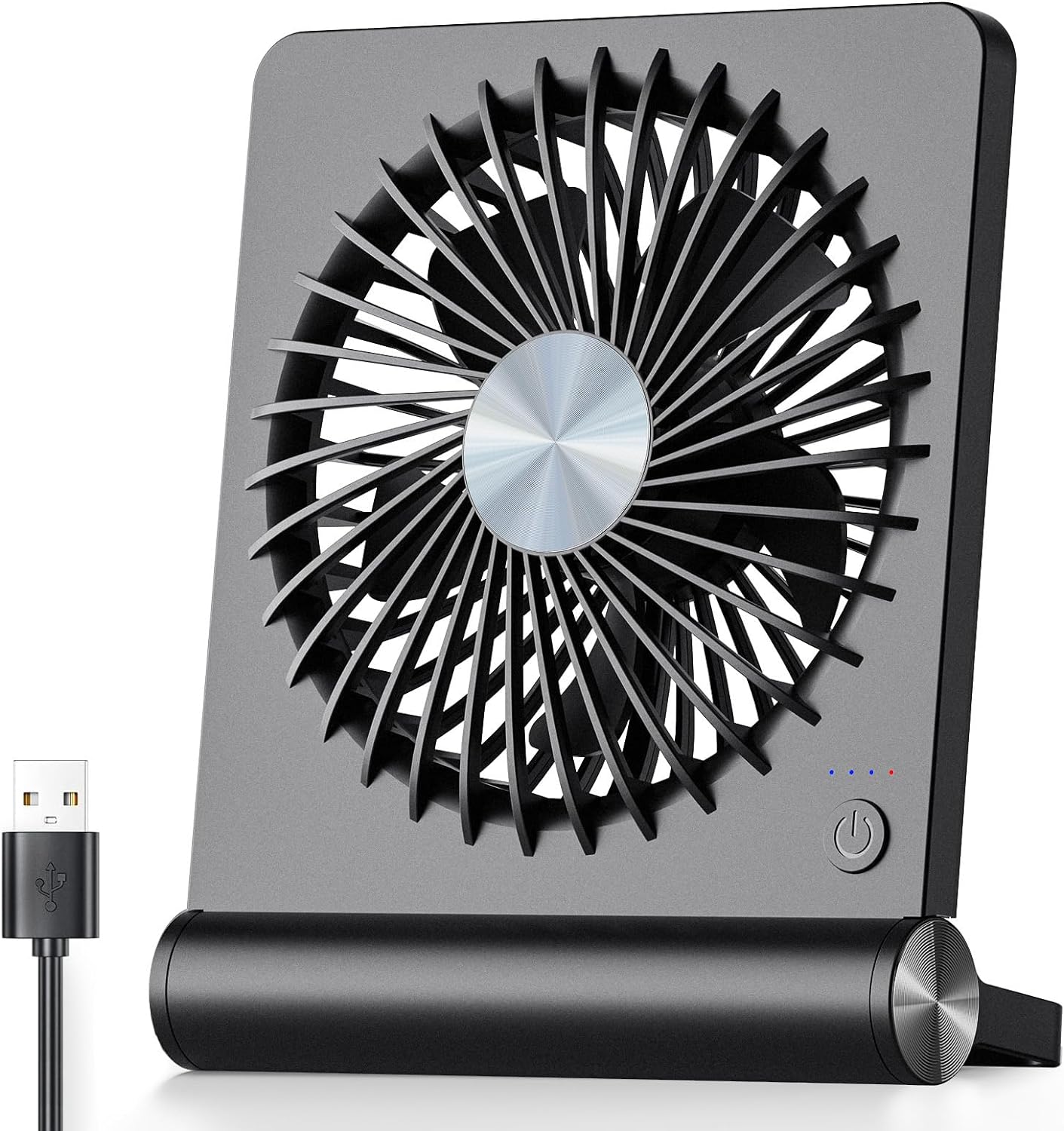 Compact Table Fan with Adjustable Tilt – Quiet Small Desk Air Circulator