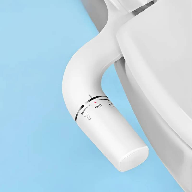 Slim Bidet Connector with Dual Nozzles and Adjustable Water Pressure for Standard Toilets