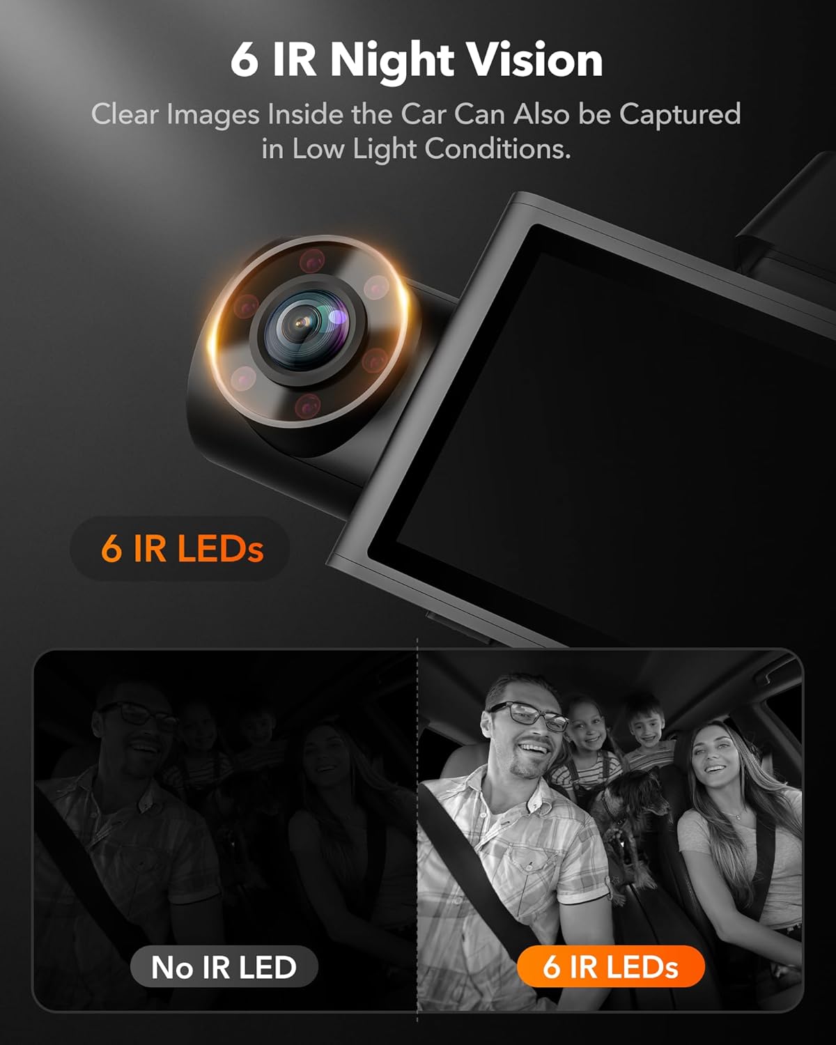 Triple Channel Car Camera - 4K Front, 1080P Rear & Cabin, Night Vision, GPS, WiFi, 32GB