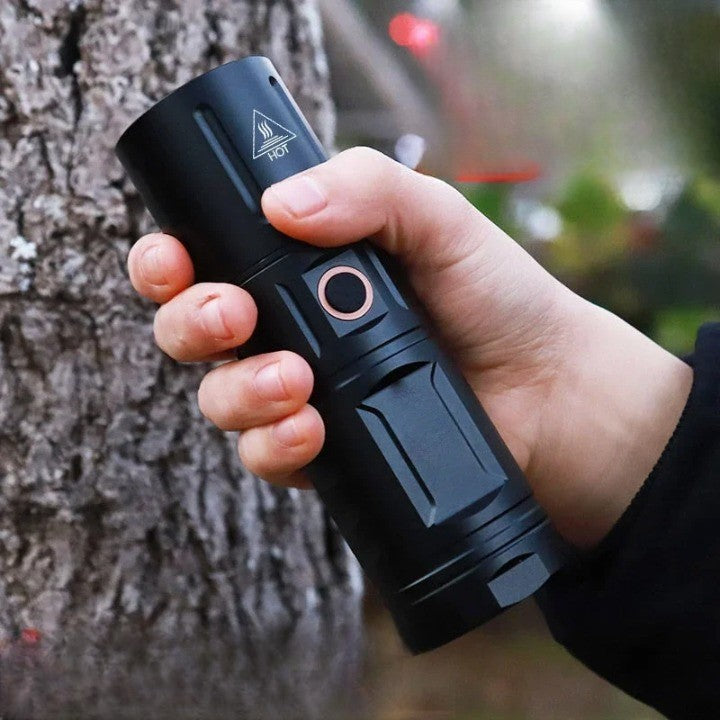 Rechargeable Waterproof Flashlight with High-Intensity LED for Night Use