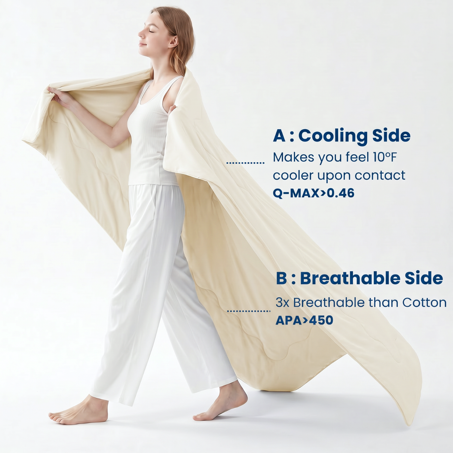 Lightweight Dual-Sided Comforter with Advanced Cooling Fabric for All Seasons