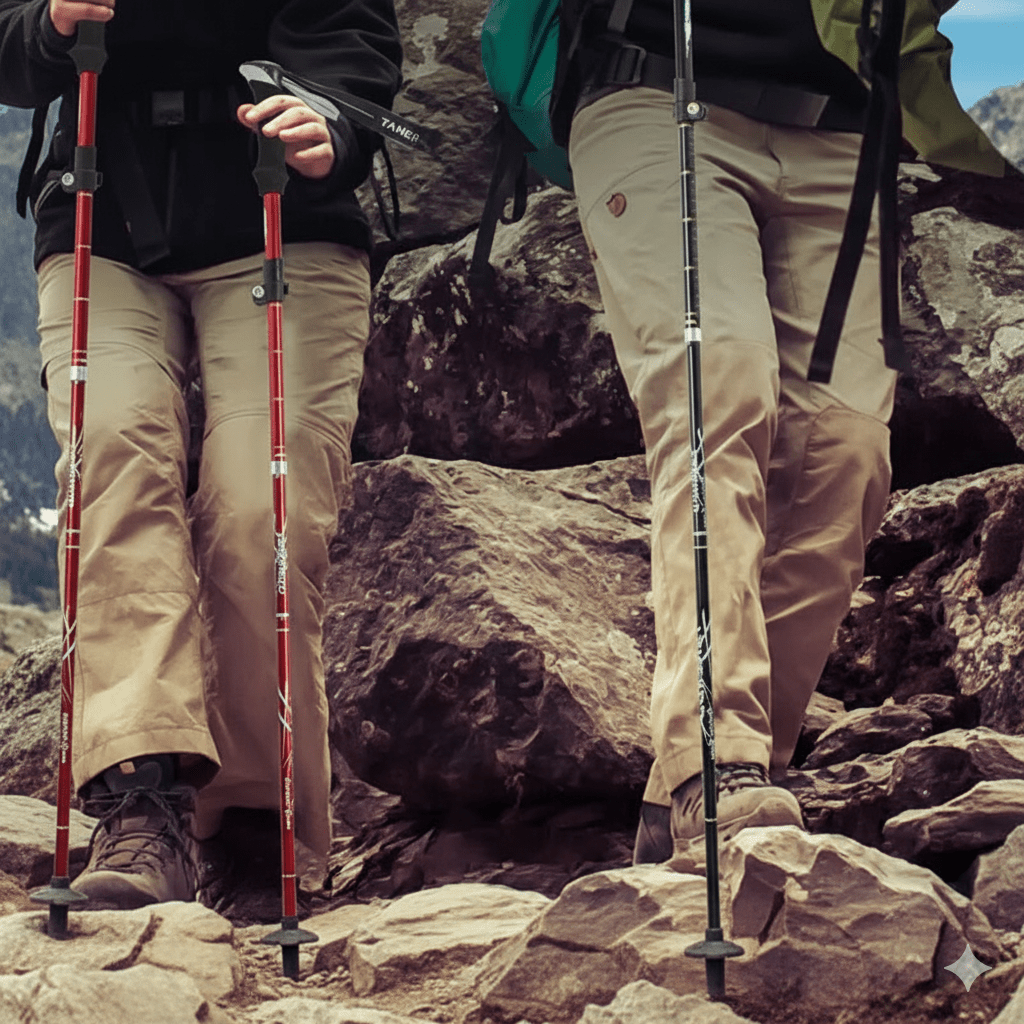 Adjustable Trekking Poles with EVA Grip – Lightweight Hiking Support