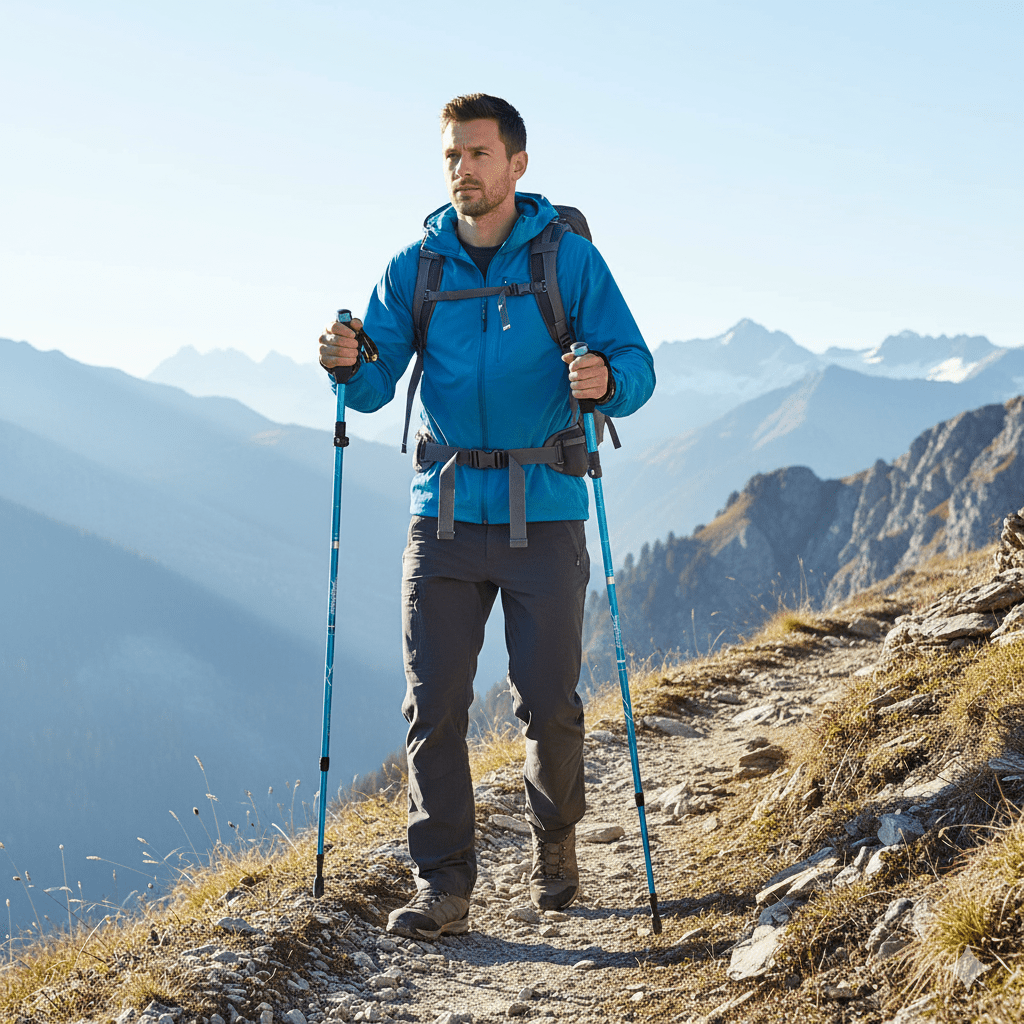 Adjustable Trekking Poles with EVA Grip – Lightweight Hiking Support