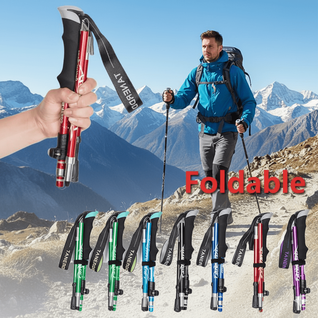 Adjustable Trekking Poles with EVA Grip – Lightweight Hiking Support