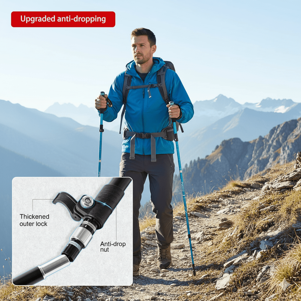 Adjustable Trekking Poles with EVA Grip – Lightweight Hiking Support