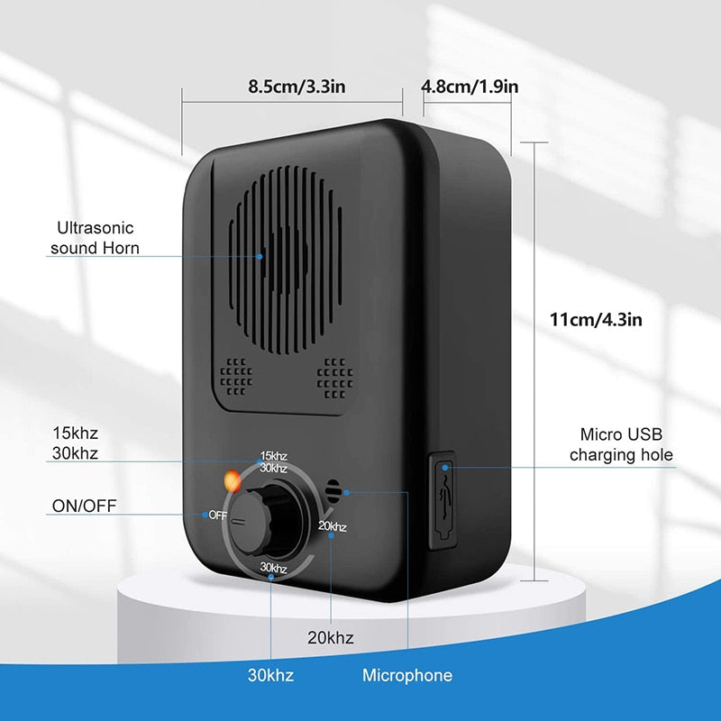 Automatic Bark Control System – Ultrasonic Device for Indoor & Outdoor Use, 50ft Range
