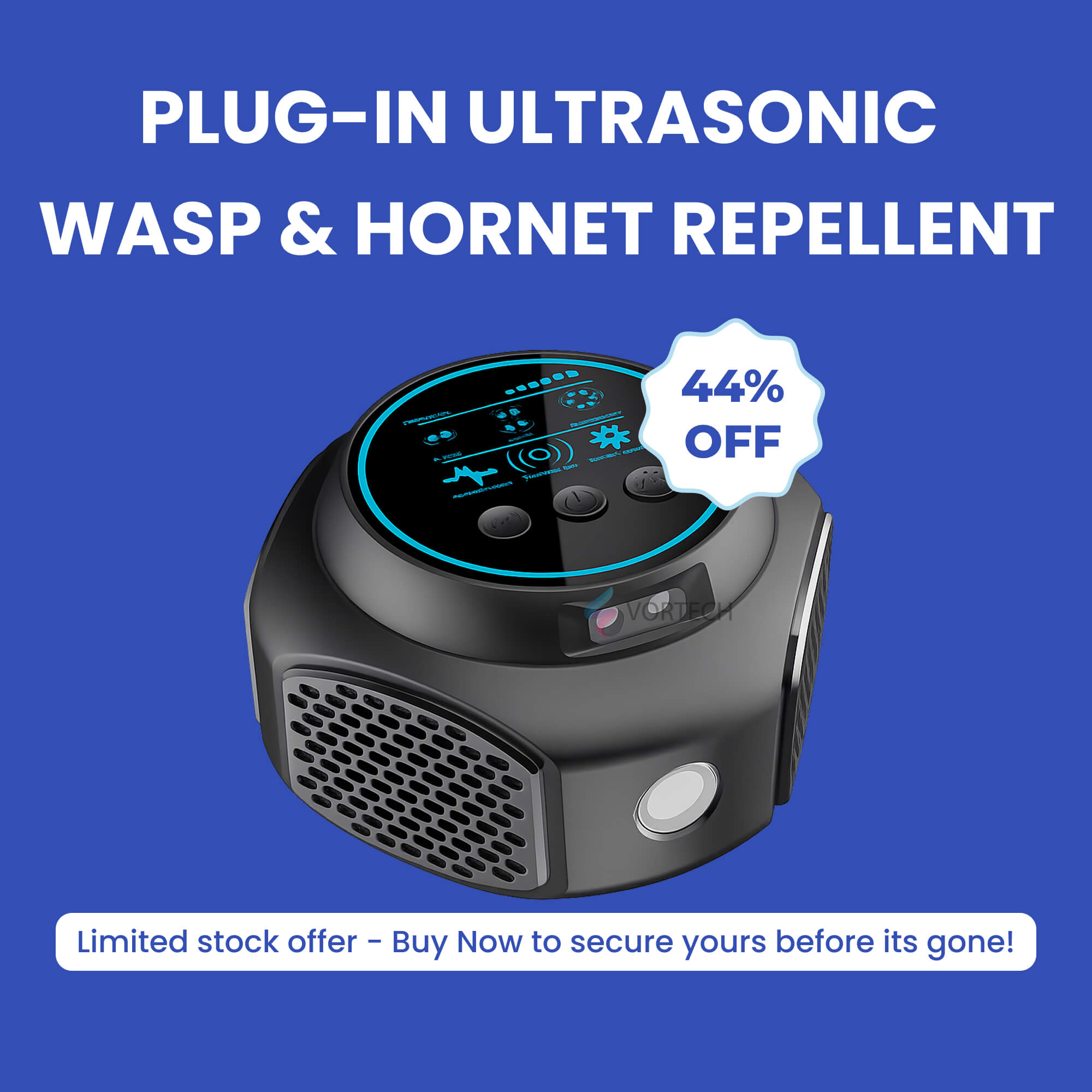 Outdoor Ultrasonic Pest Repellent for 3200 Sq Ft – Chemical-Free Wasp & Hornet Solution