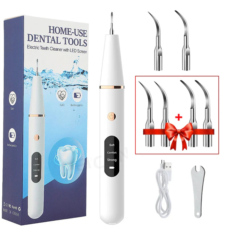 Rechargeable Ultrasonic Dental Cleaner – Ergonomic Teeth Stain Remover