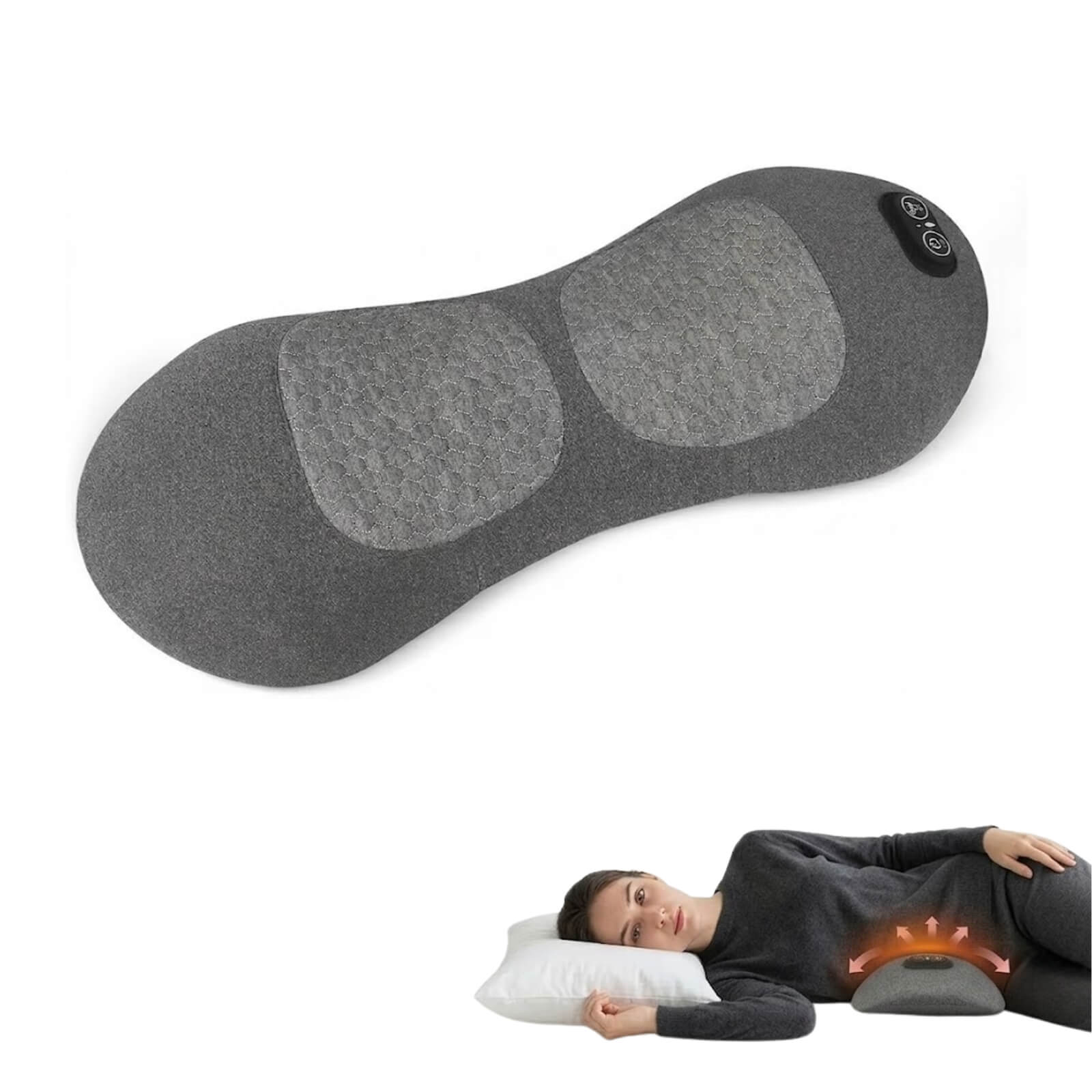 Electric Back Massager with Heat Function, Vibration, and Lumbar Support