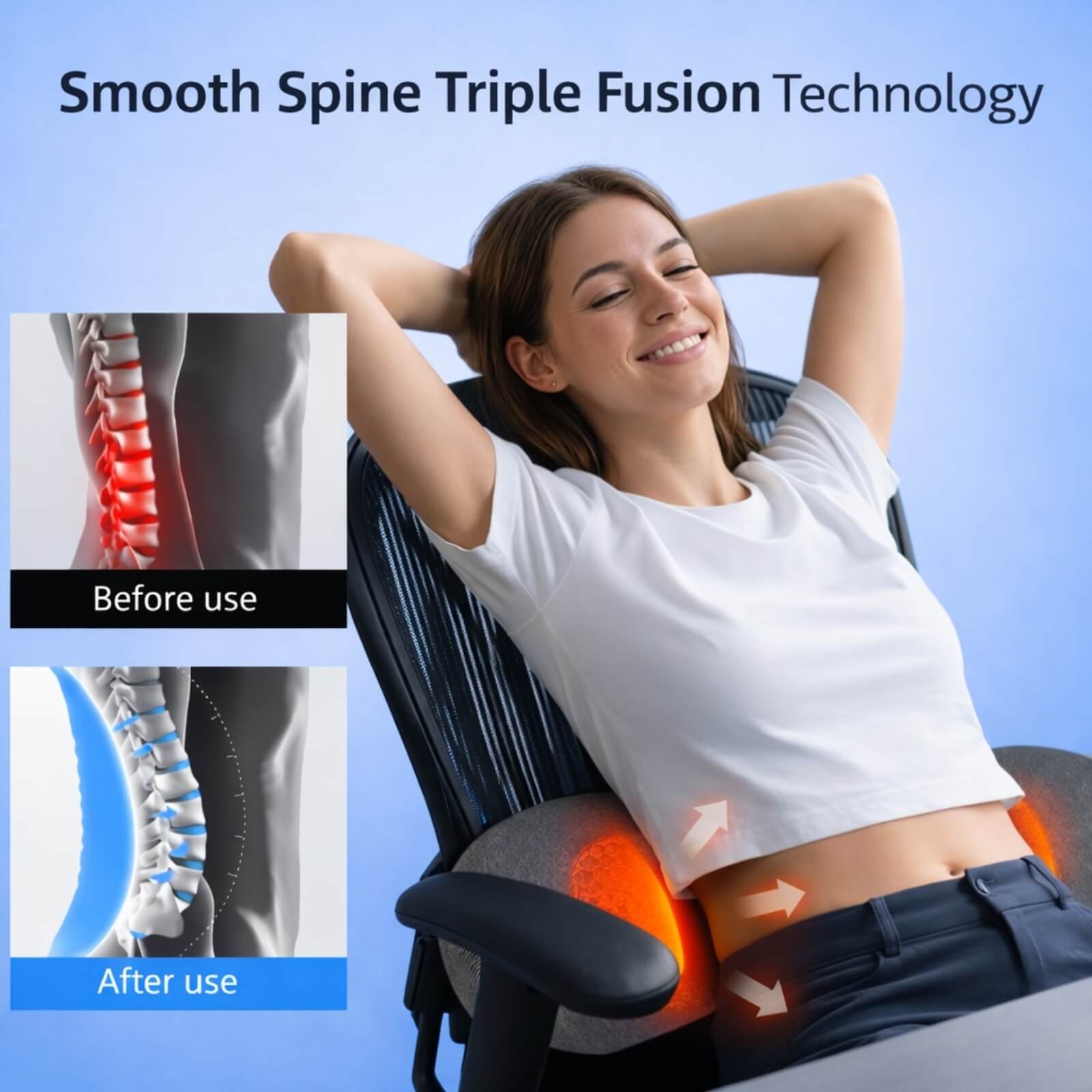 Electric Back Massager with Heat Function, Vibration, and Lumbar Support