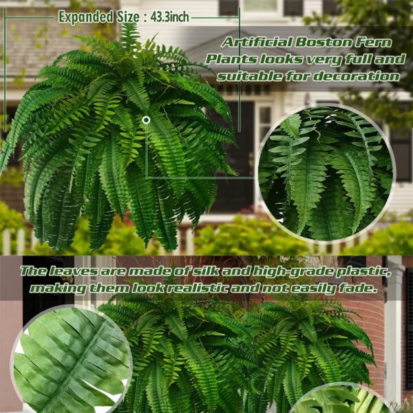 Lifelike Boston Fern Plant – UV-Resistant Artificial Decoration