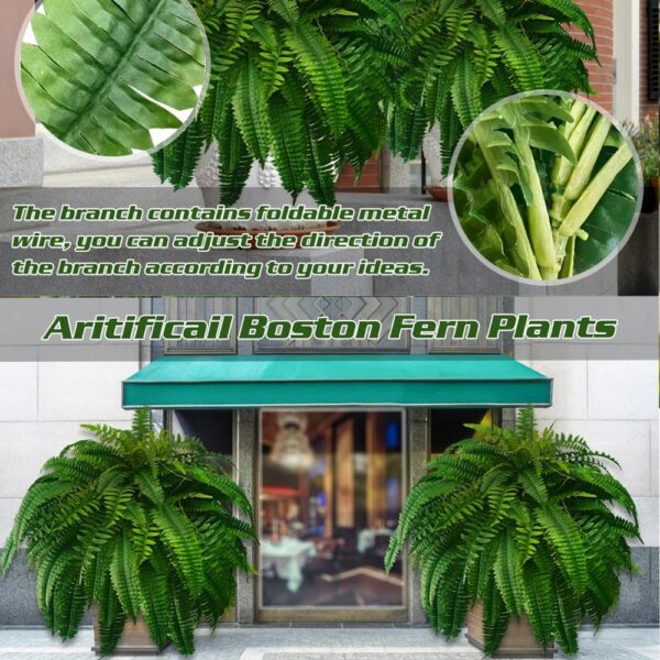 Lifelike Boston Fern Plant – UV-Resistant Artificial Decoration