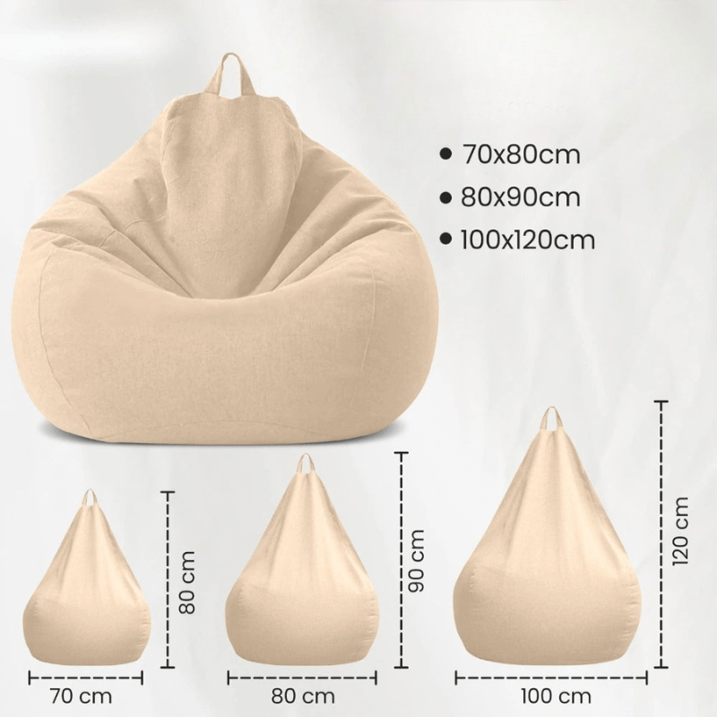 CozyNest Premium Linen Bean Bag Set with EPS Filling