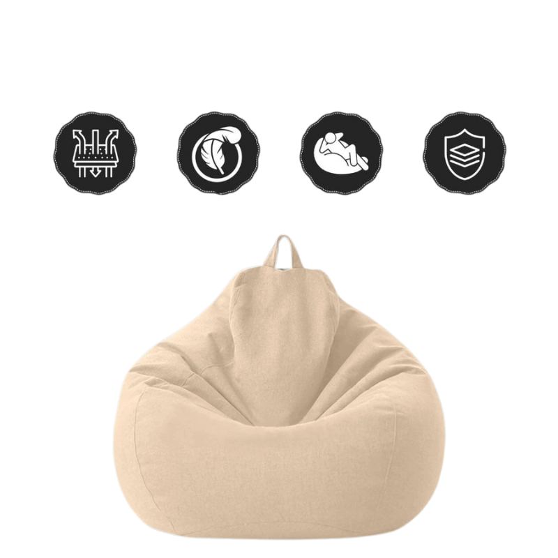 CozyNest Premium Linen Bean Bag Set with EPS Filling