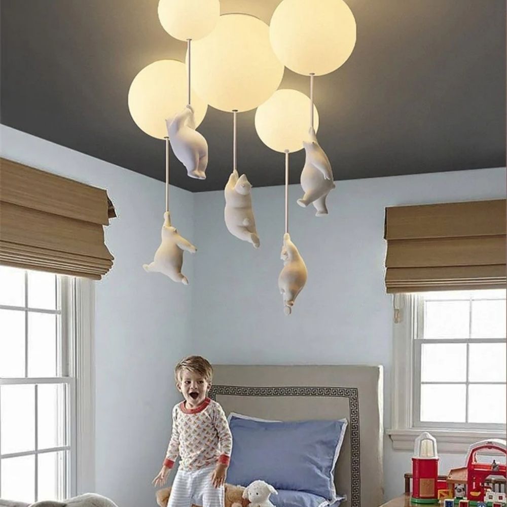 Whimsical Bear Balloon Ceiling Fixture for Bright Spaces