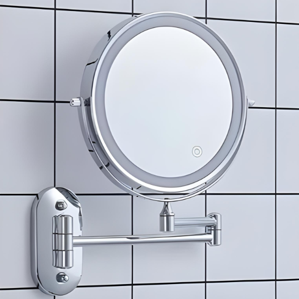 Elegant Rechargeable LED Vanity Mirror with Magnification Options