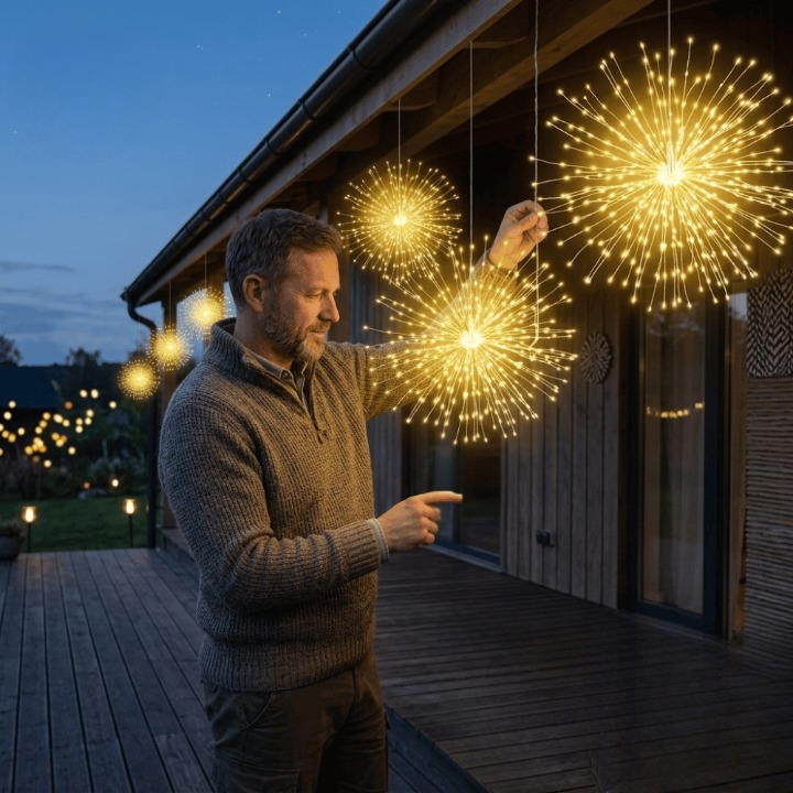 LED Outdoor Decoration Lights – Automatic Solar Fireworks