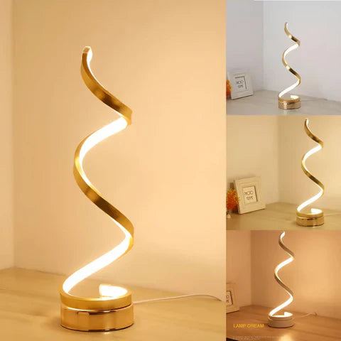 19W Modern Table Lamp with Dimmer – Spiral LED Design