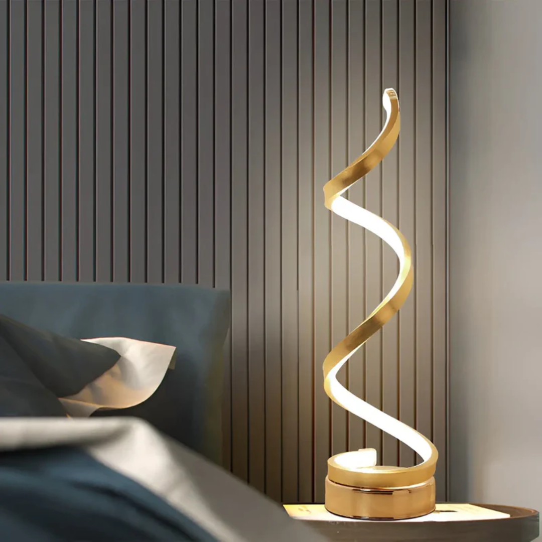 19W Modern Table Lamp with Dimmer – Spiral LED Design