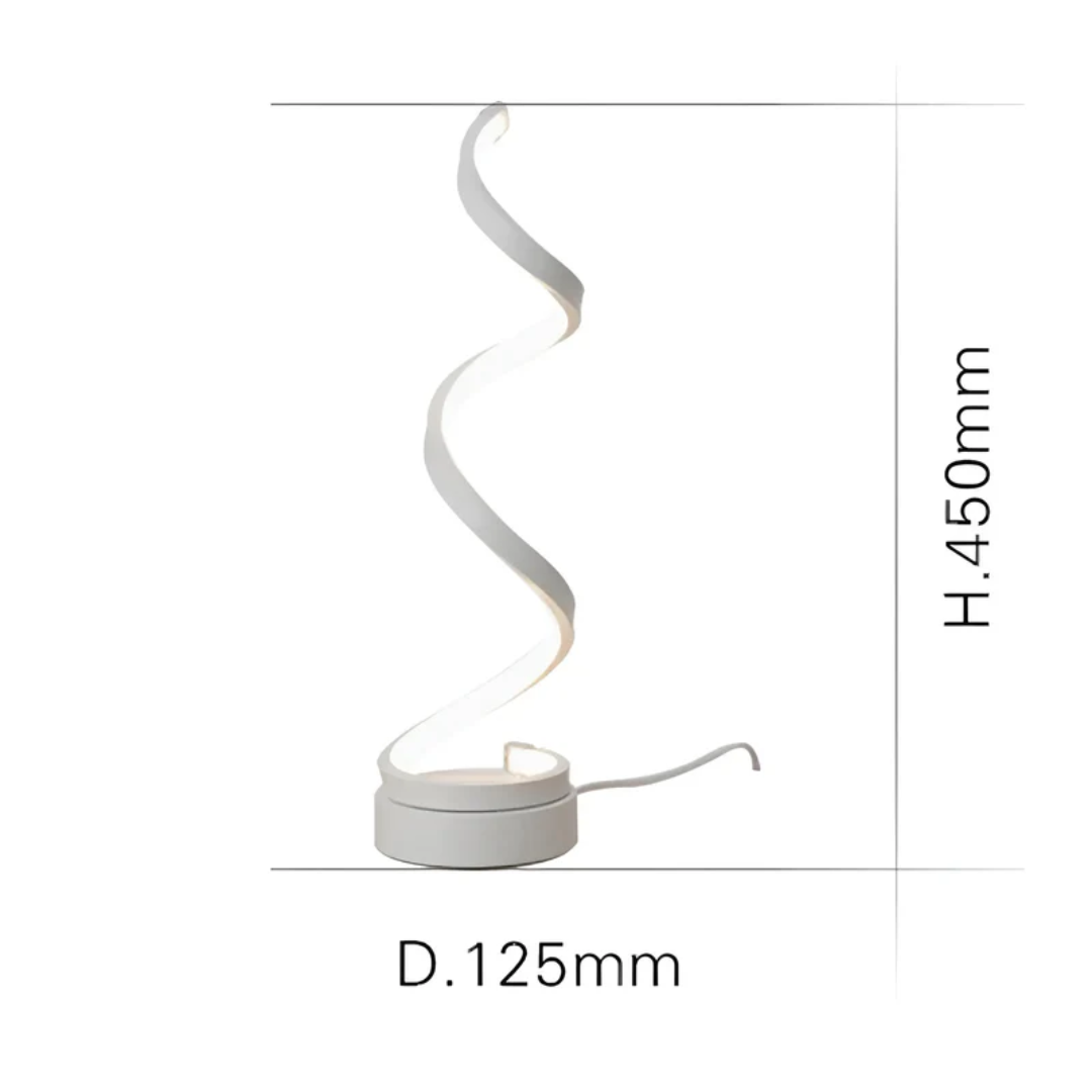19W Modern Table Lamp with Dimmer – Spiral LED Design