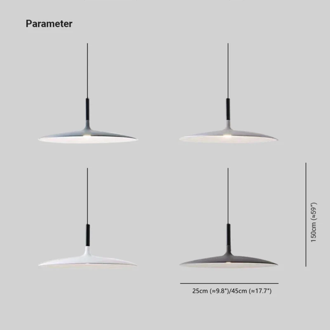 Height Adjustable LED Pendant Light in Modern White Metal