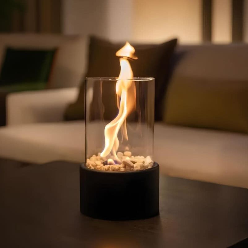 IllumiGlow Refillable Glass Oil Lamp for Elegant Lighting