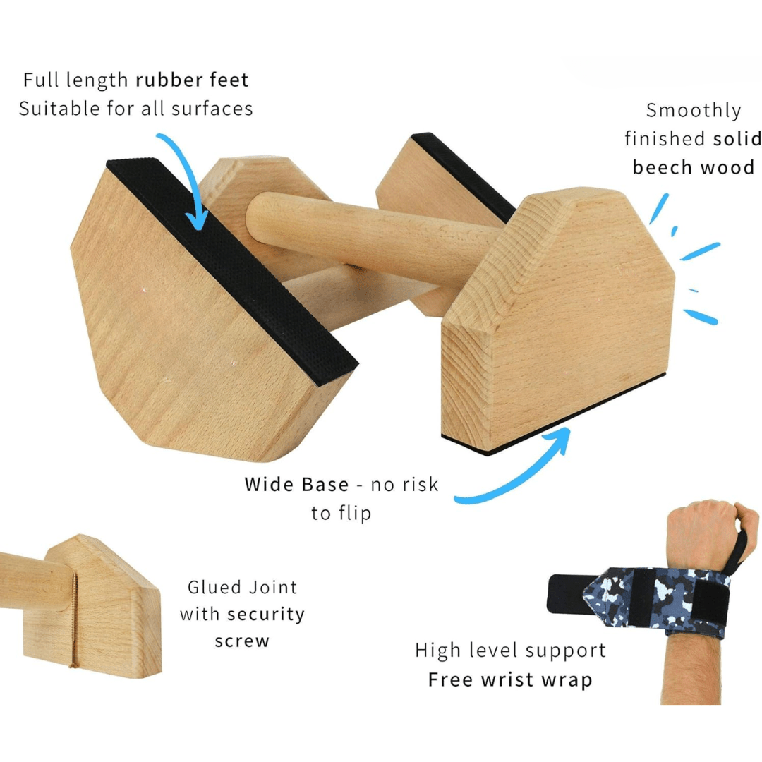 SturdyWood Push-Up Bars for Effective Home Workouts