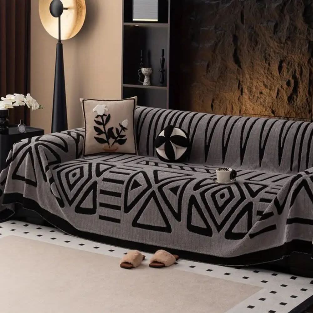 VelvetShield Soft Microfiber Sofa Protector with Non-Slip Base