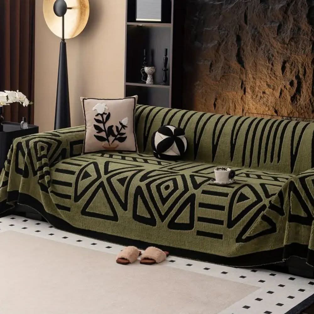 VelvetShield Soft Microfiber Sofa Protector with Non-Slip Base