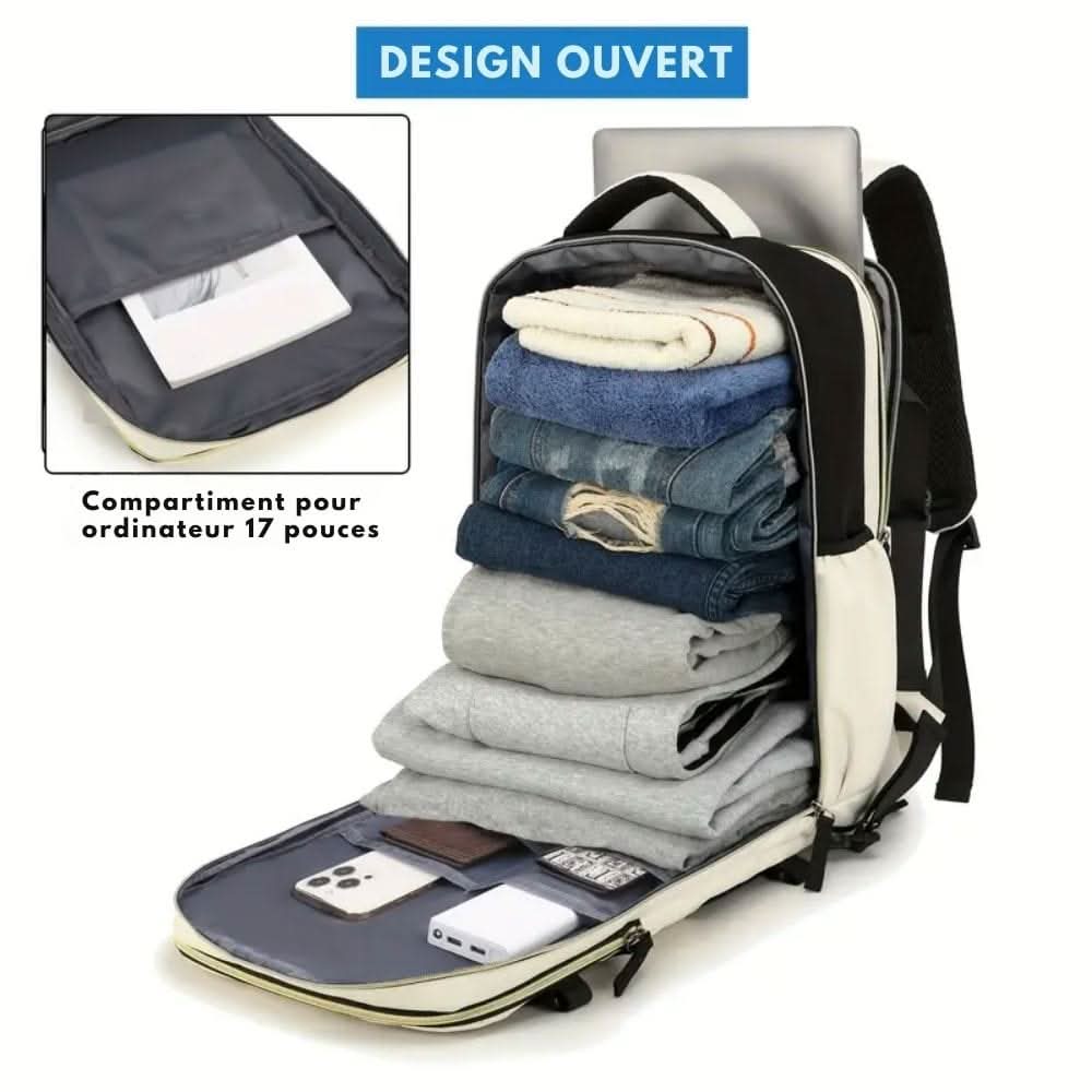 TravelPro Elite Multi-Functional Backpack with Laptop & Shoe Storage