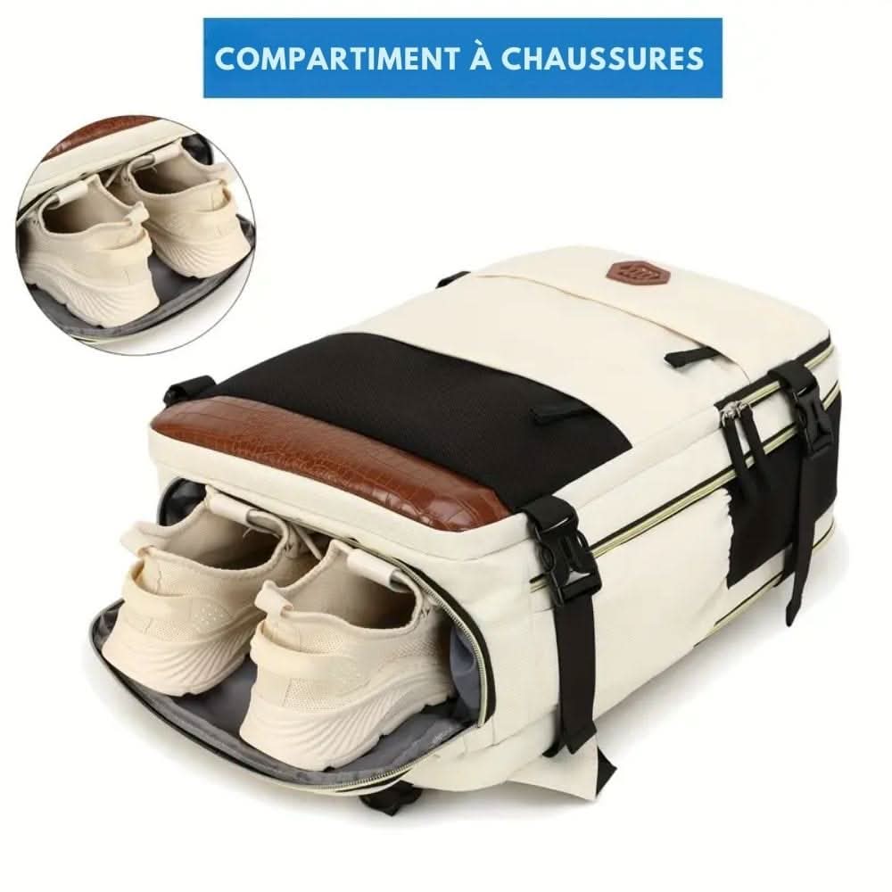 TravelPro Elite Multi-Functional Backpack with Laptop & Shoe Storage