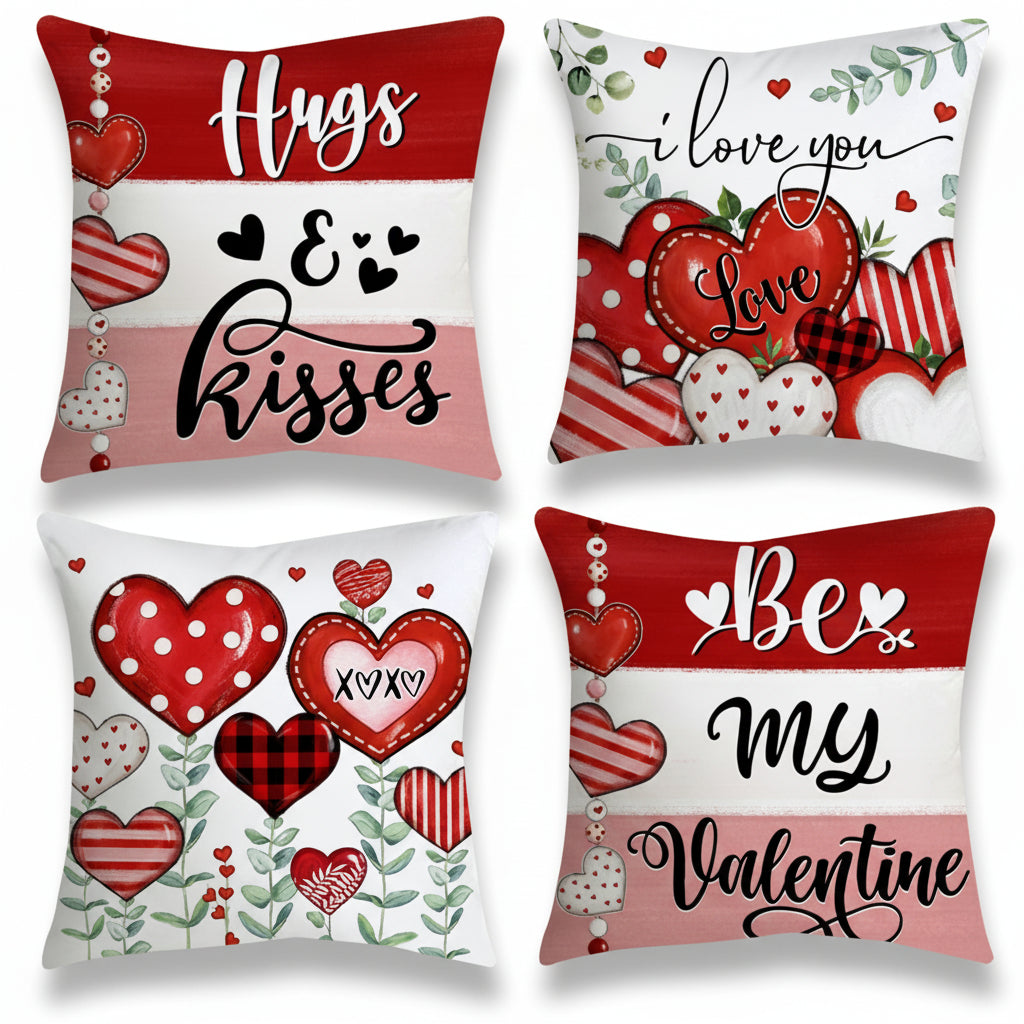 Charming Heart Design Pillow Covers for Romantic Decor