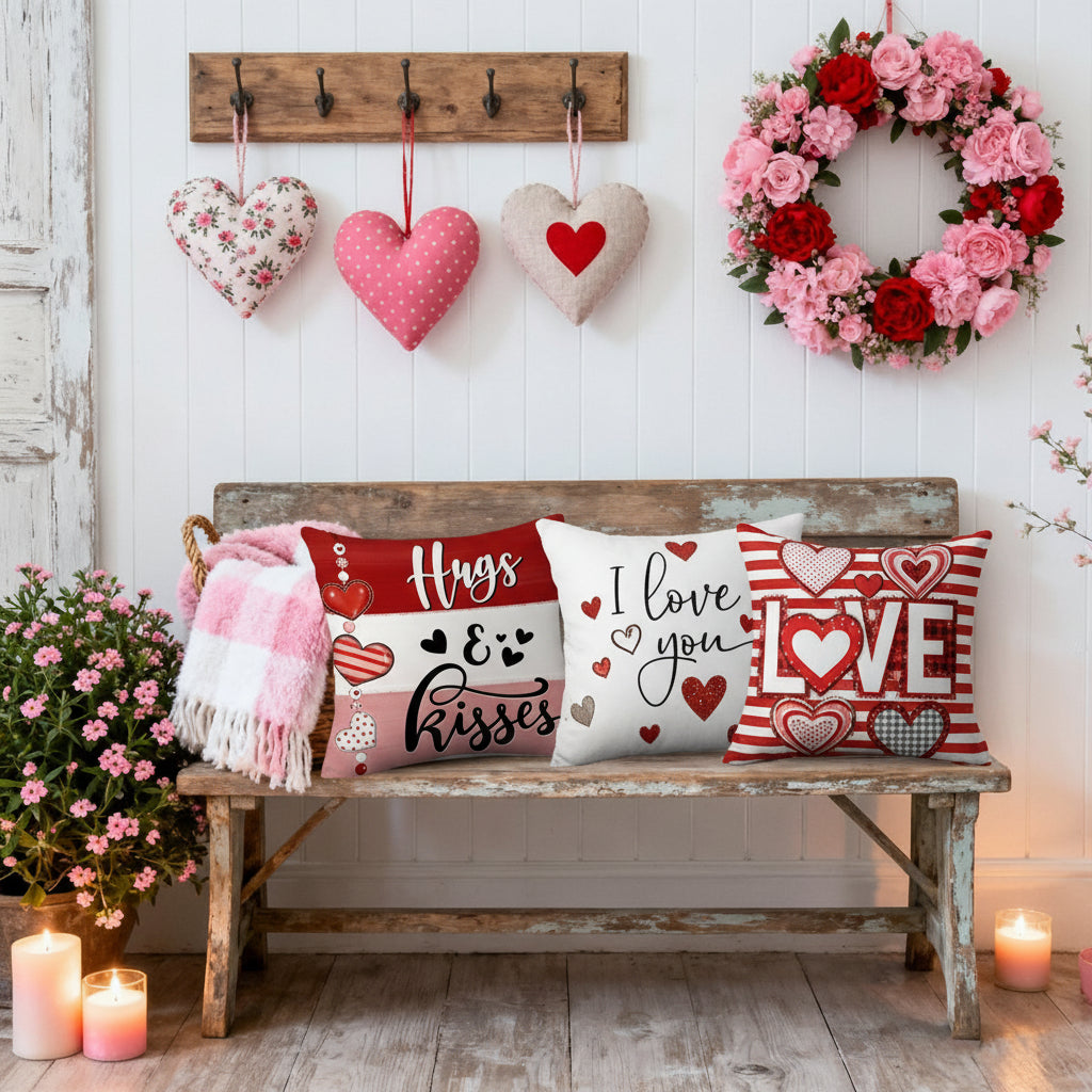 Charming Heart Design Pillow Covers for Romantic Decor