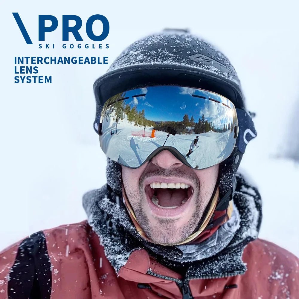 VisionGuard Ski Goggles with Quick-Swap Lenses and UV Protection
