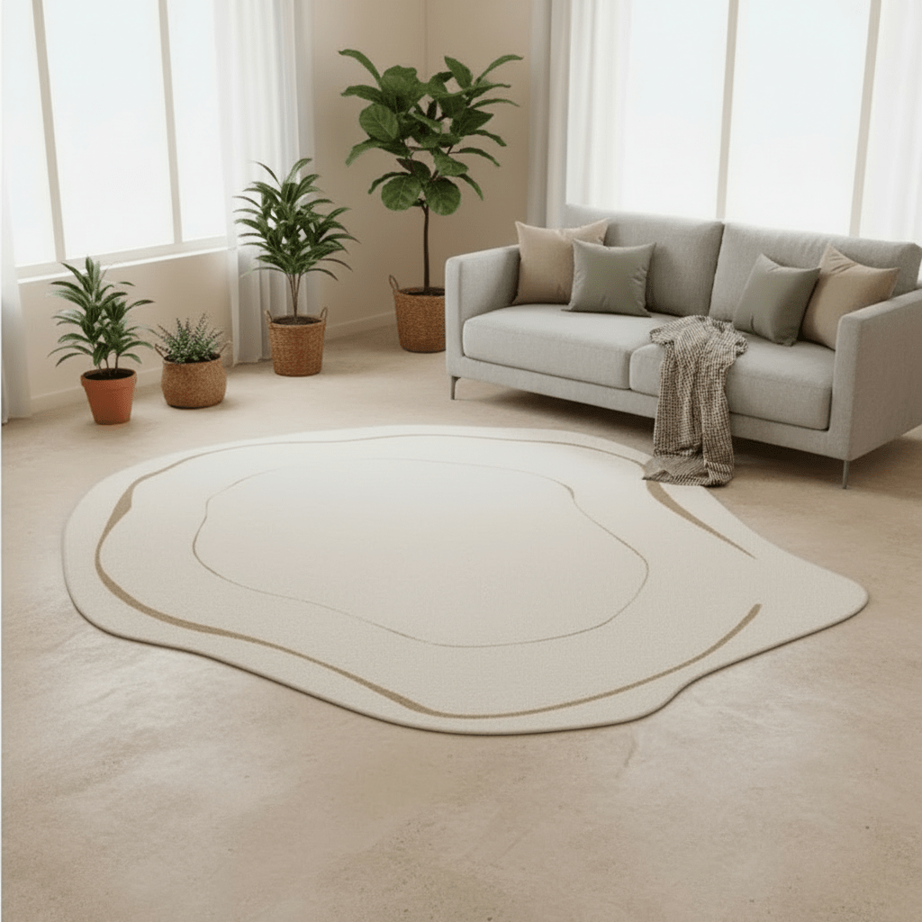 Chic Comfort Polyester Area Rug with Elegant Geometric Design