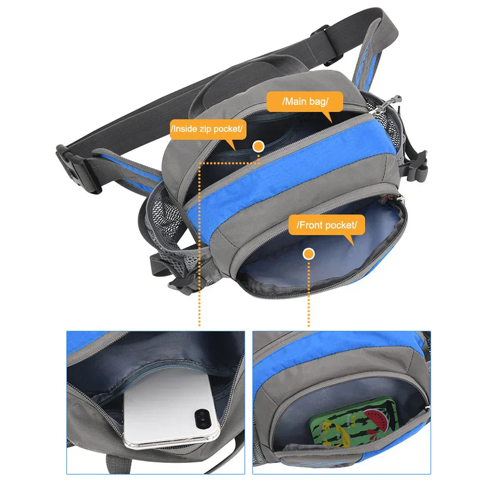 Sport Hip Bag with Adjustable Water Bottle Holder for Active Use