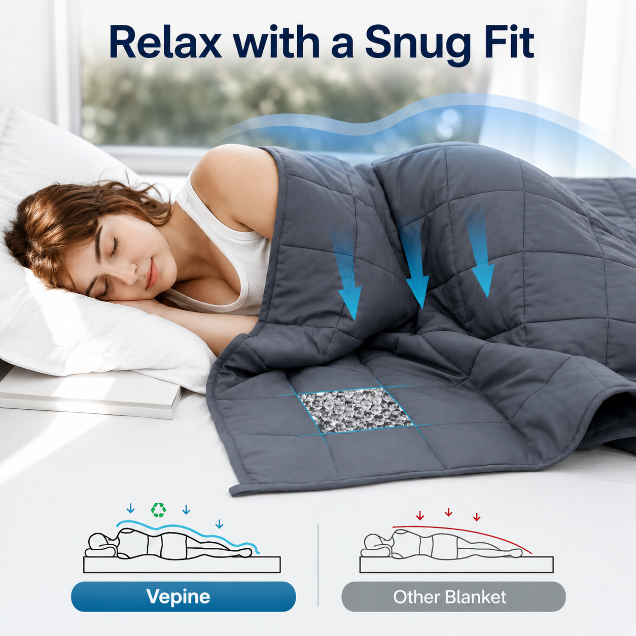 Cooling Weighted Blanket for Adults | Breathable All-Season Comfort