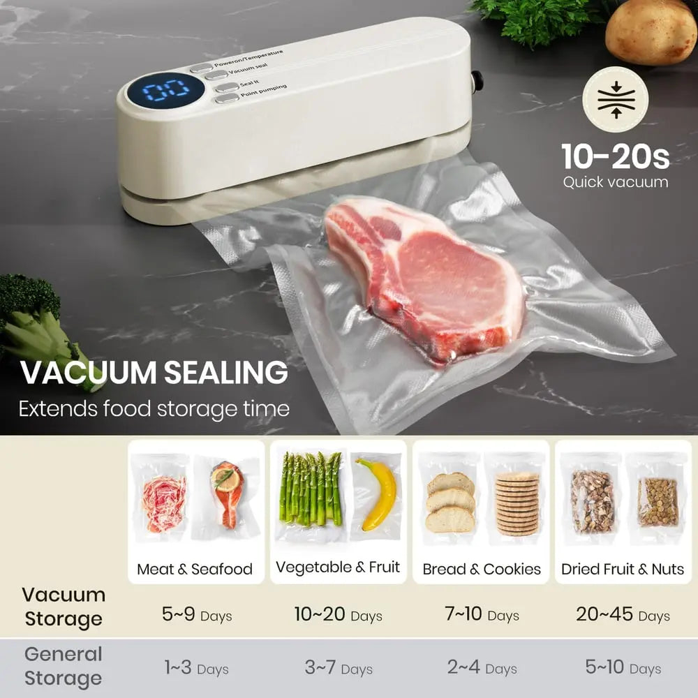 Compact Cordless Mini Vacuum Sealer – 3-in-1 Design for Food Preservation