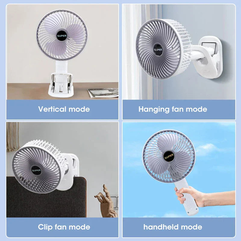 4-in-1 Portable Fan with Adjustable Speeds and Quiet Performance