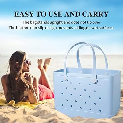 Waterproof and Sandproof Beach Tote Bag with Ventilation for Easy Cleaning