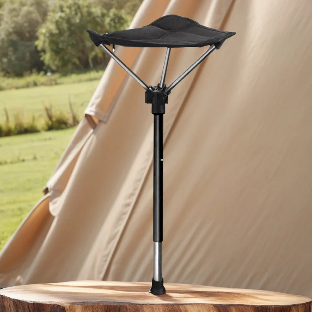 Lightweight Adjustable Height Camping Stool – Portable Folding Chair for Outdoors