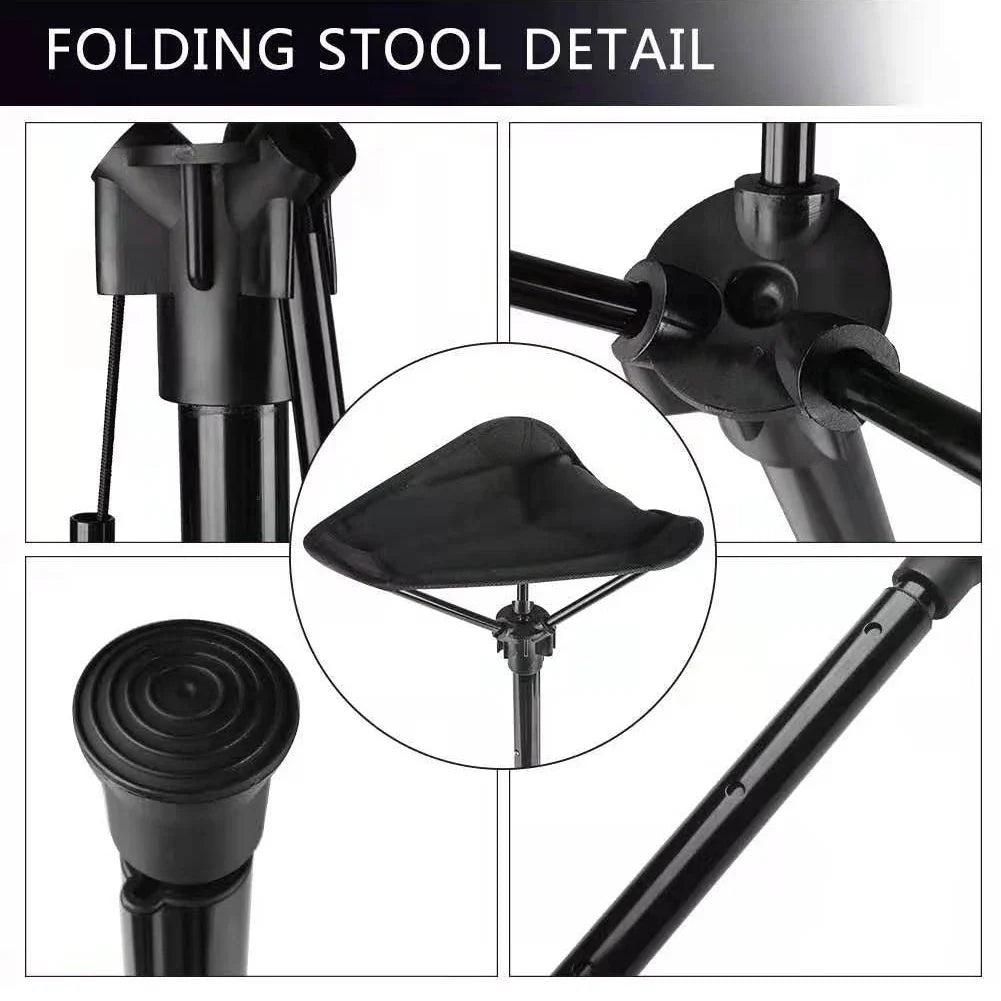 Lightweight Adjustable Height Camping Stool – Portable Folding Chair for Outdoors