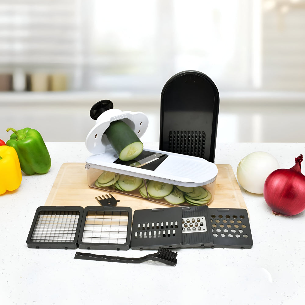 Manual Vegetable Chopper Set with 7 Blades – Versatile Food Prep Tool