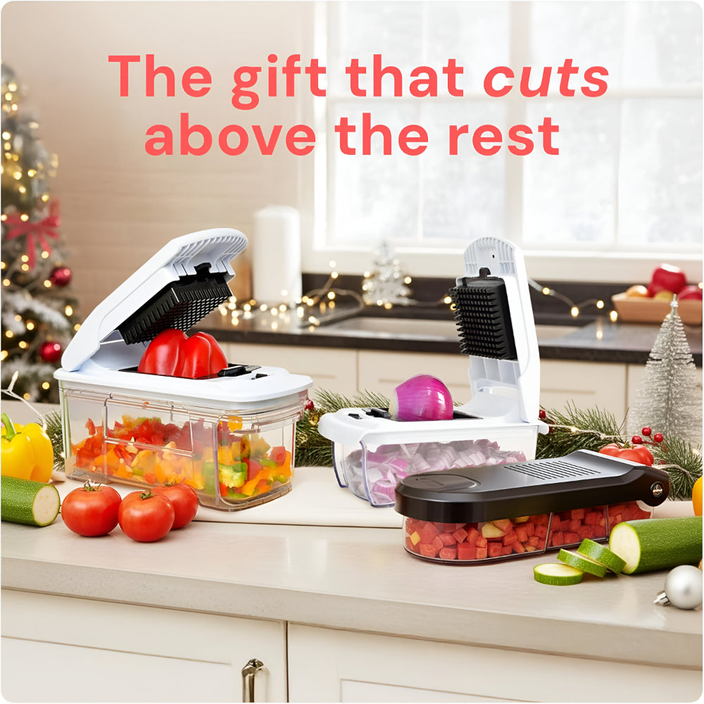 Manual Vegetable Chopper Set with 7 Blades – Versatile Food Prep Tool