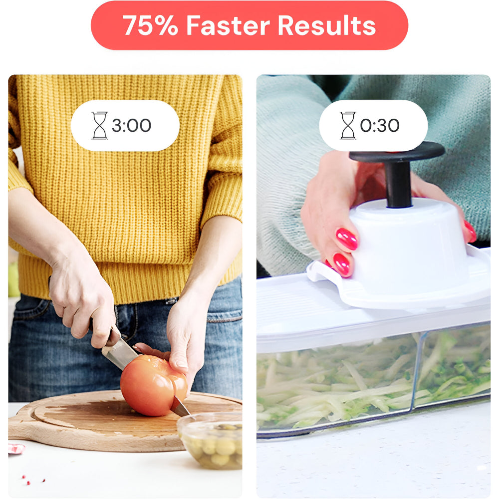 Manual Vegetable Chopper Set with 7 Blades – Versatile Food Prep Tool