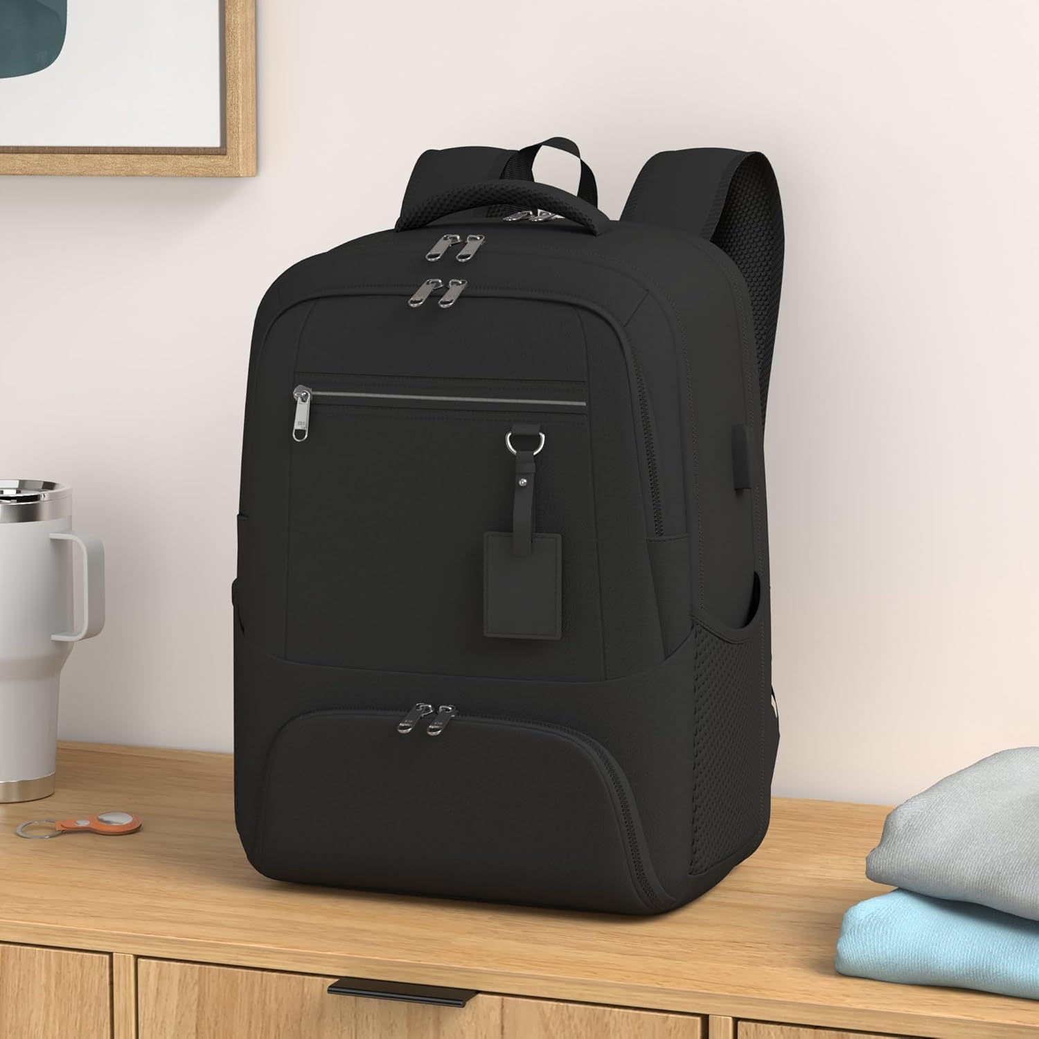Waterproof Backpack for Laptops and Lunch with USB Charging – Ideal for Travel and Work